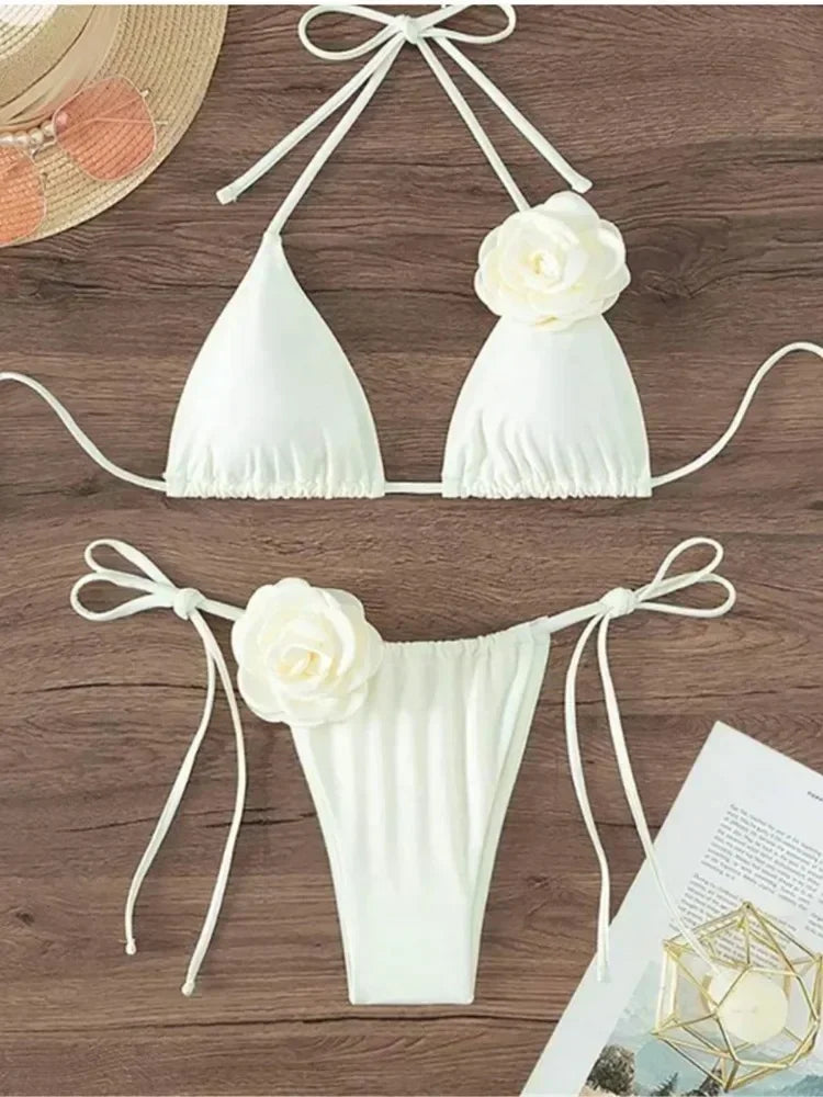 Bianca Flower Bandeau Bikini Set