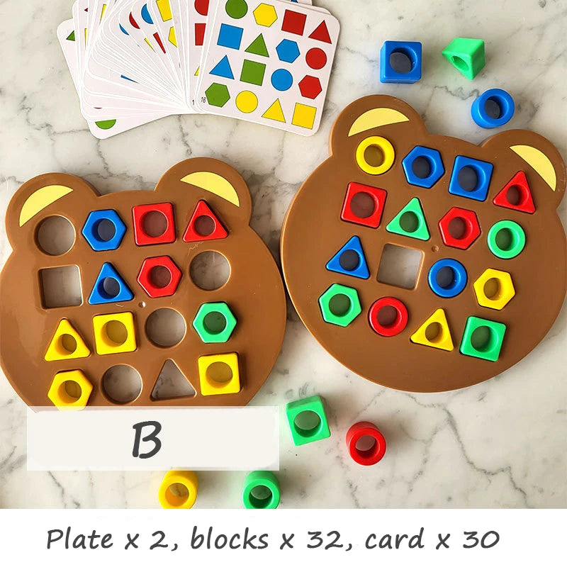 Children’s Early Learning Colour & Shape Matching Toy – Geometric Puzzle Board