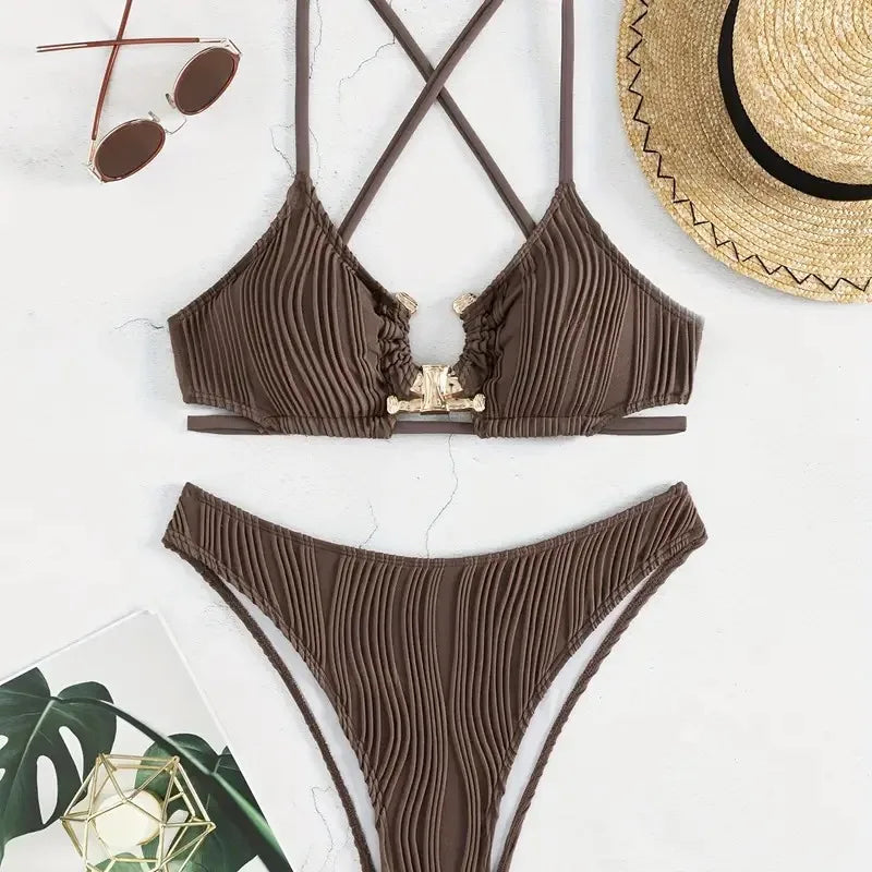 High‑Waist Push‑Up Bikini Set