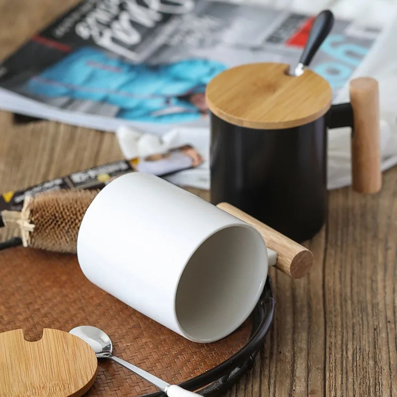 Ceramic Mug with Wooden Handle