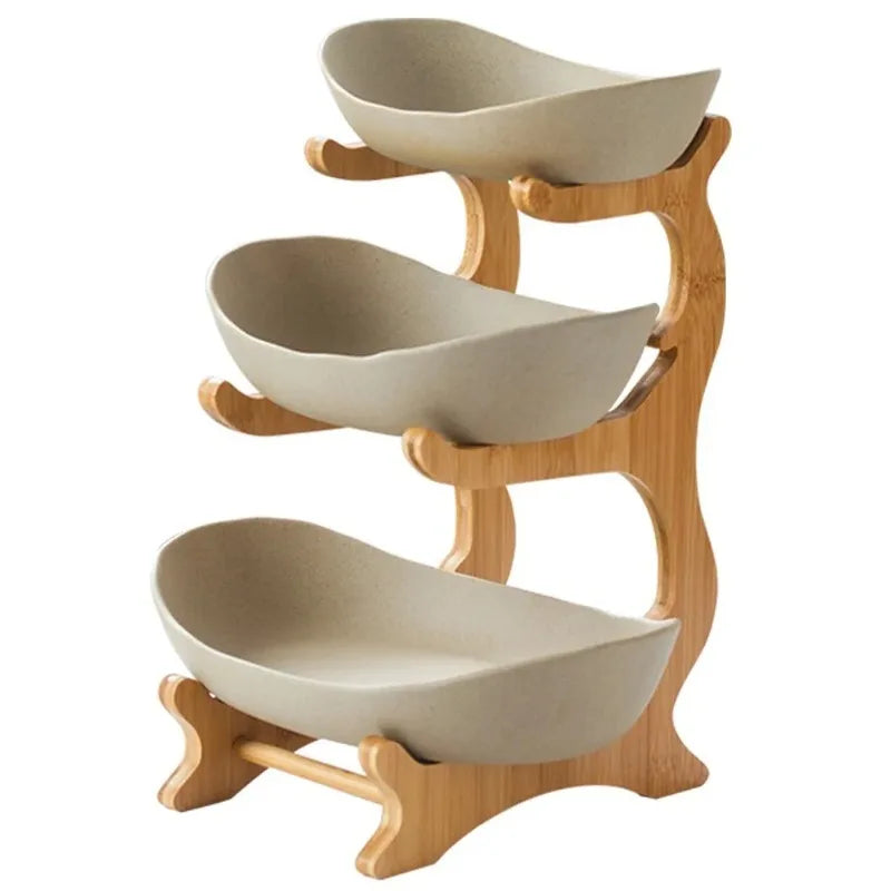 Ceramic Three-Layer Fruit & Snack Plate