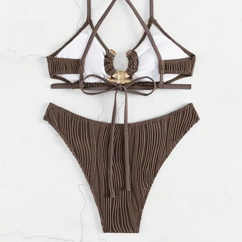 High‑Waist Push‑Up Bikini Set