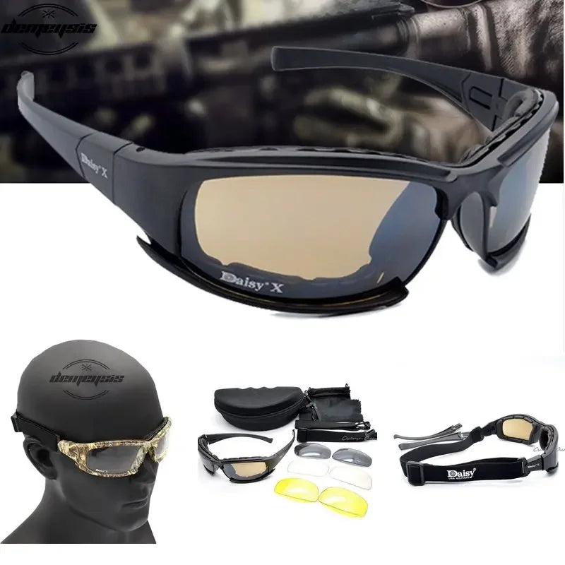 Daisy Tactical Goggles Sunglasses - 4 Lens