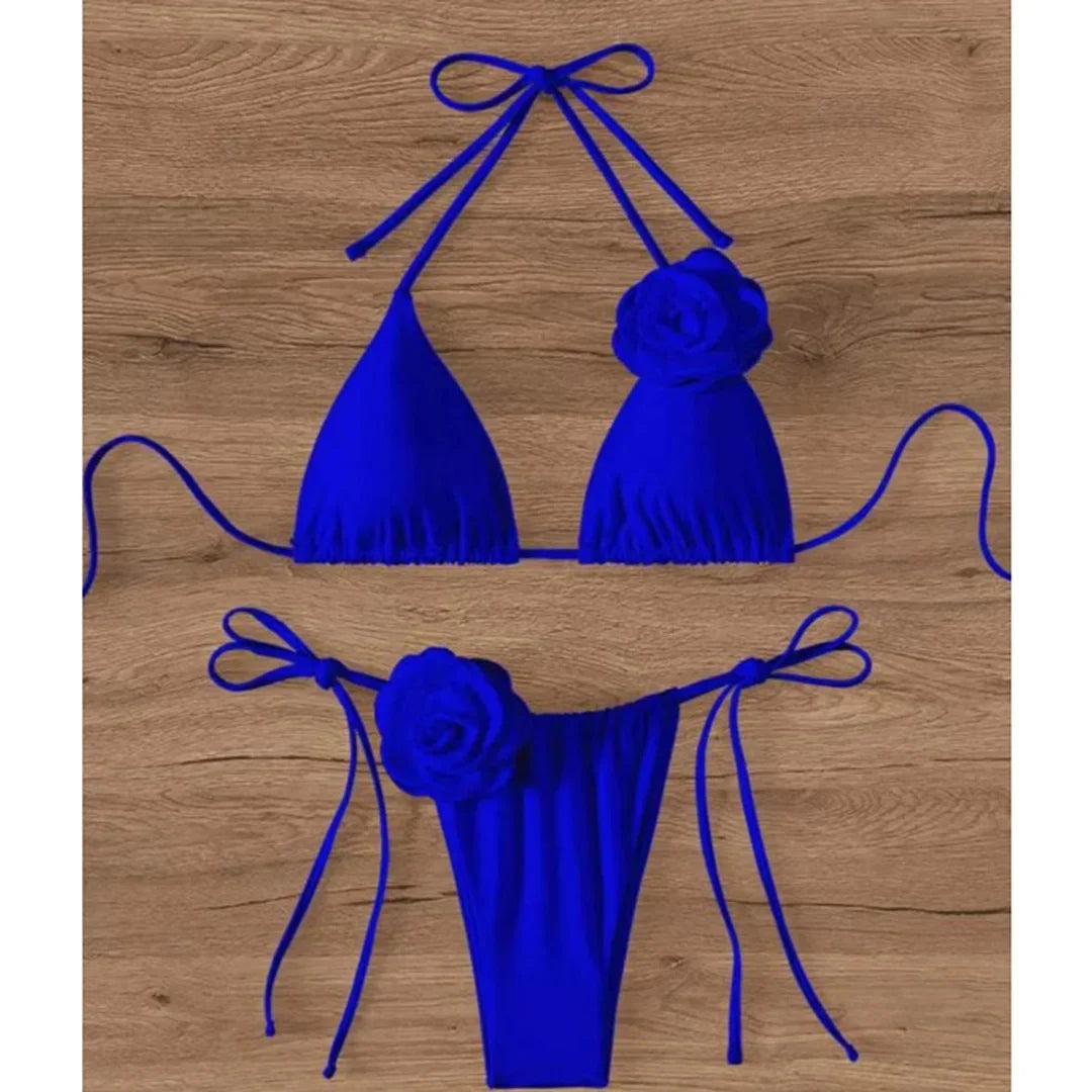 Bianca Flower Bandeau Bikini Set