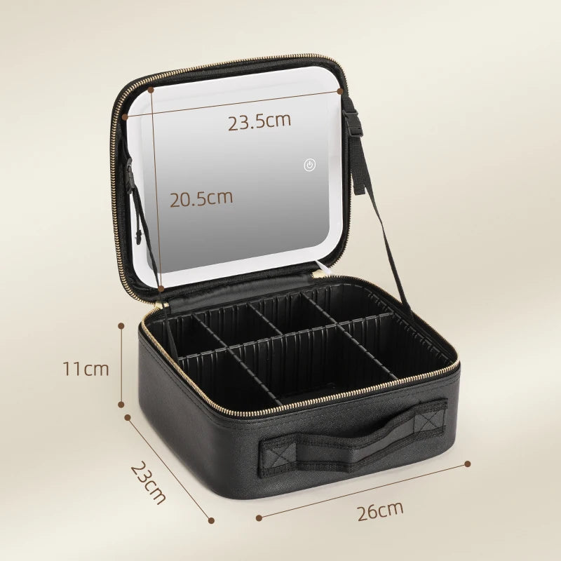 Makeup Travel Train Case with LED Mirror
