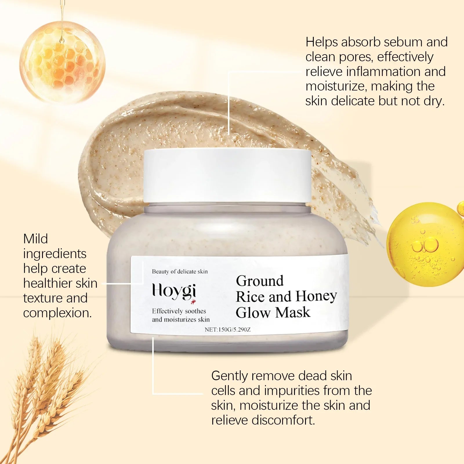 Hoygi Rice & Honey Sleeping Face Mask 150g