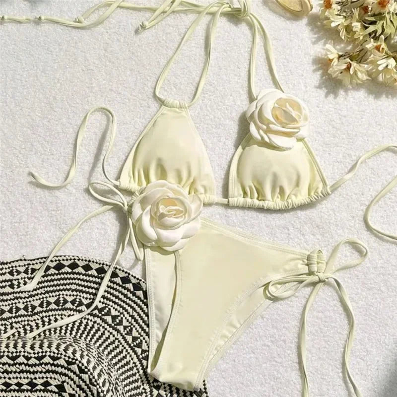 Bianca Flower Bandeau Bikini Set