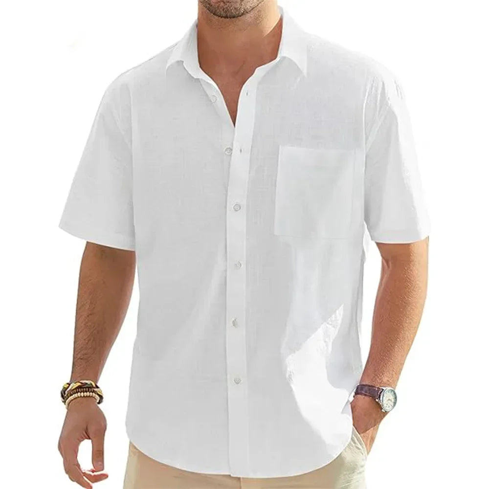 Cotton Linen Short Sleeve Shirt