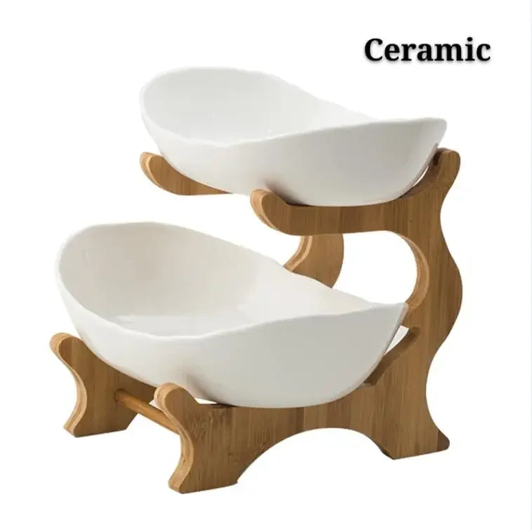 Ceramic Three-Layer Fruit & Snack Plate
