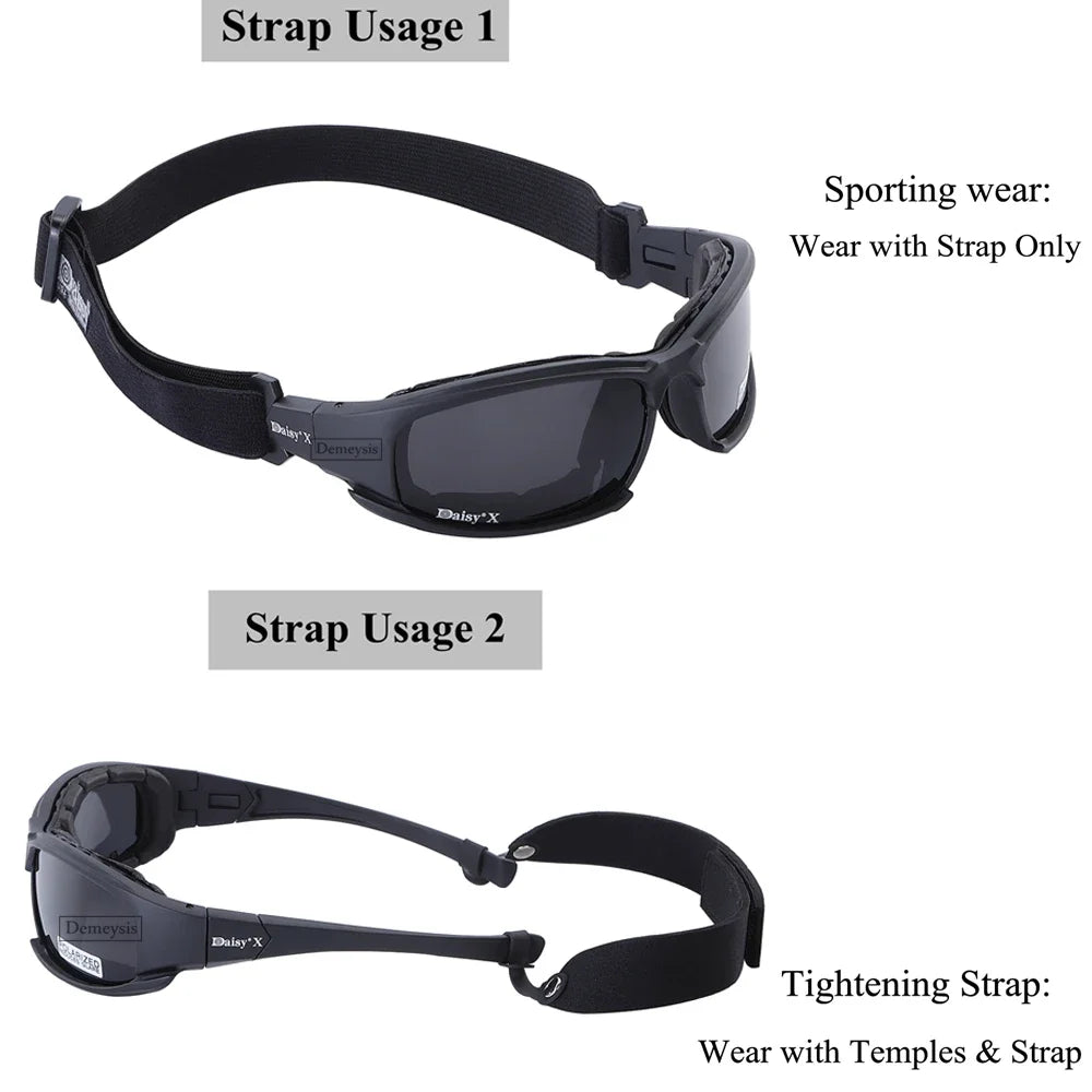 Daisy Tactical Goggles Sunglasses - 4 Lens