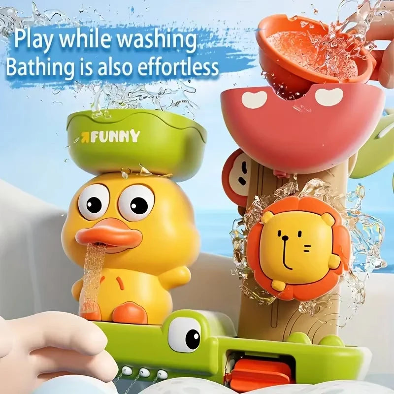 Interactive Baby Duck Bath Toy with Suction Cups
