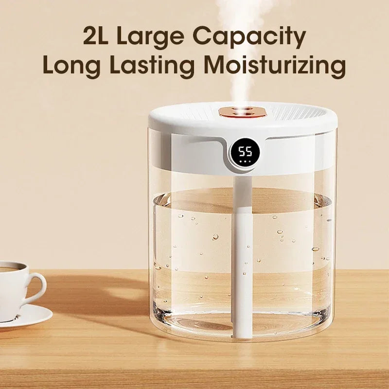 Dual Nozzle Humidifier with Night Light – 2L