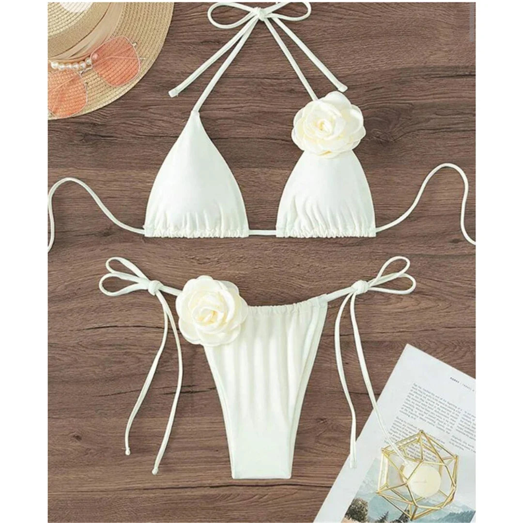 Bianca Flower Bandeau Bikini Set