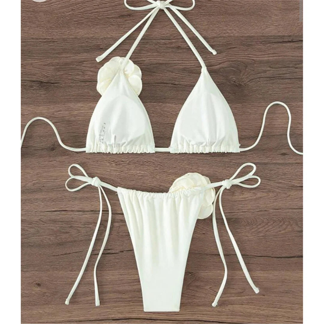 Bianca Flower Bandeau Bikini Set