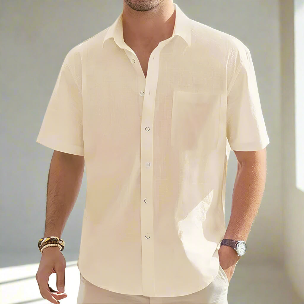 Cotton Linen Short Sleeve Shirt