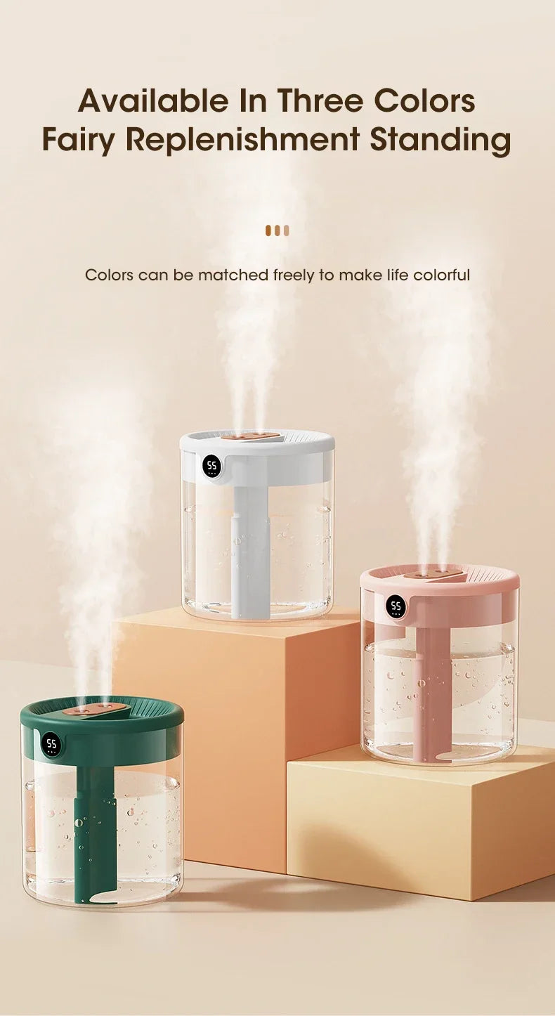 Dual Nozzle Humidifier with Night Light – 2L