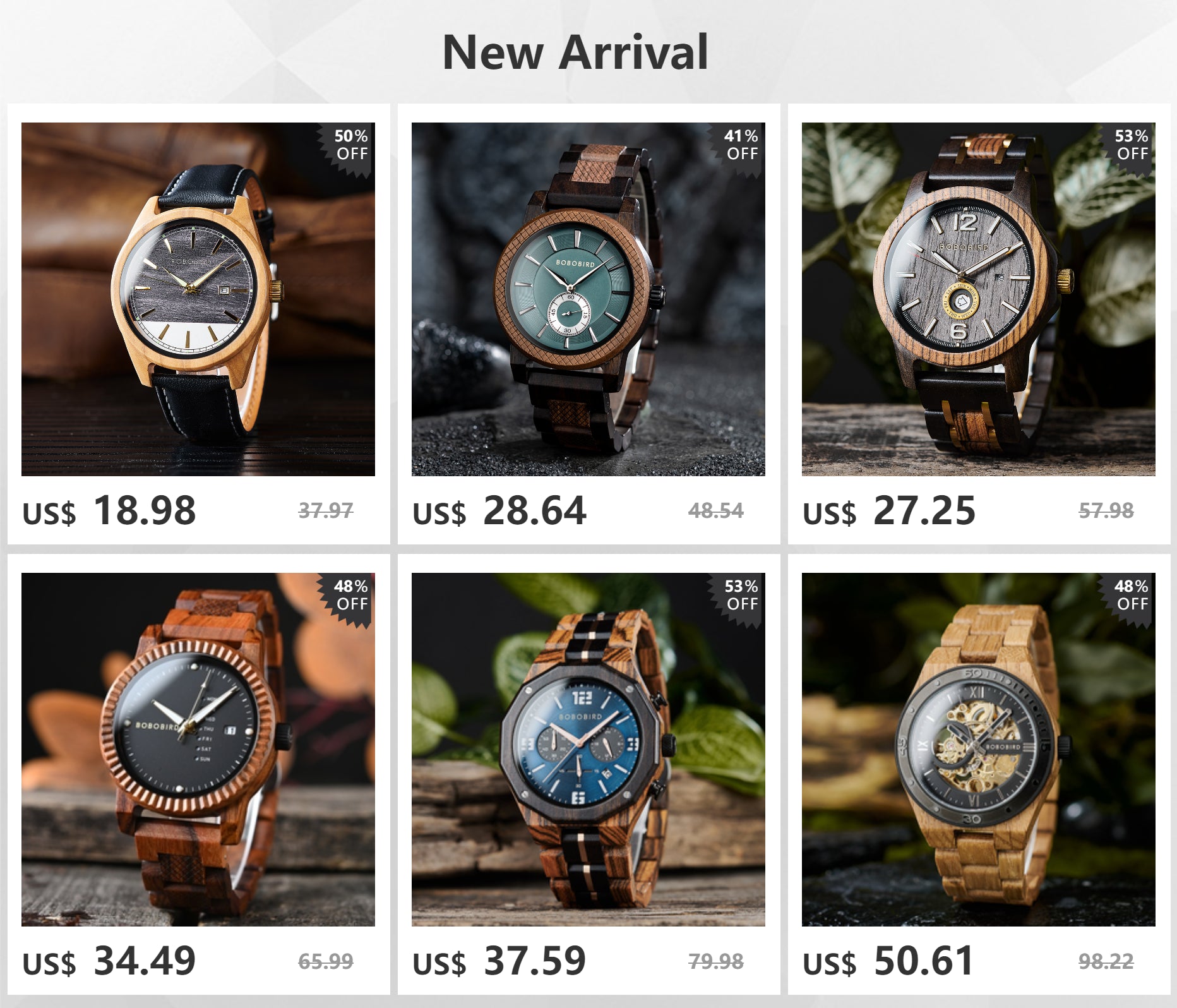 Men’s Wooden Chronograph Watch