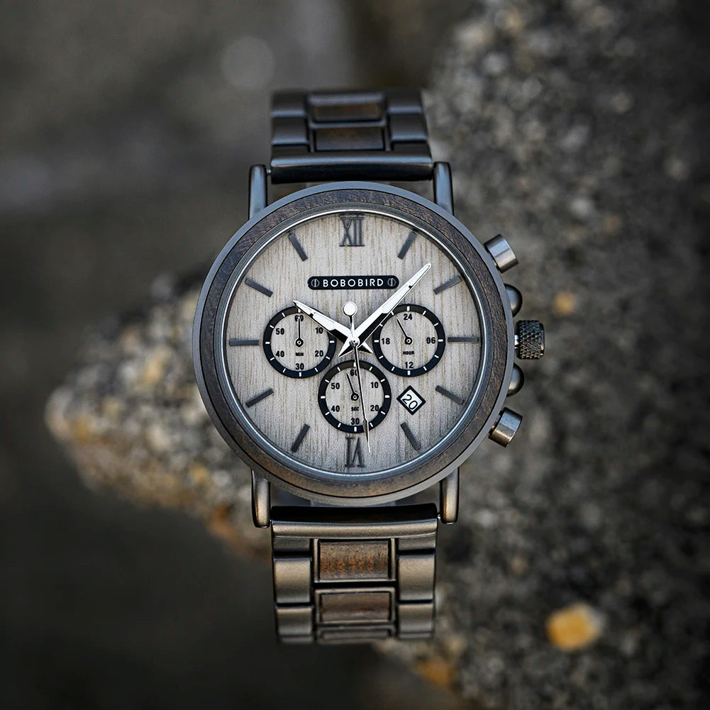Men’s Wooden Chronograph Watch