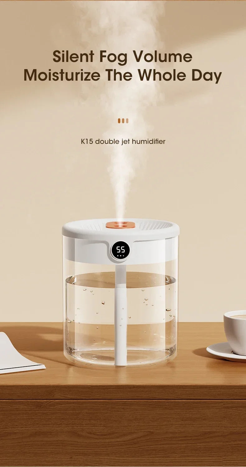 Dual Nozzle Humidifier with Night Light – 2L