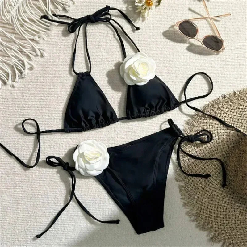 Bianca Flower Bandeau Bikini Set