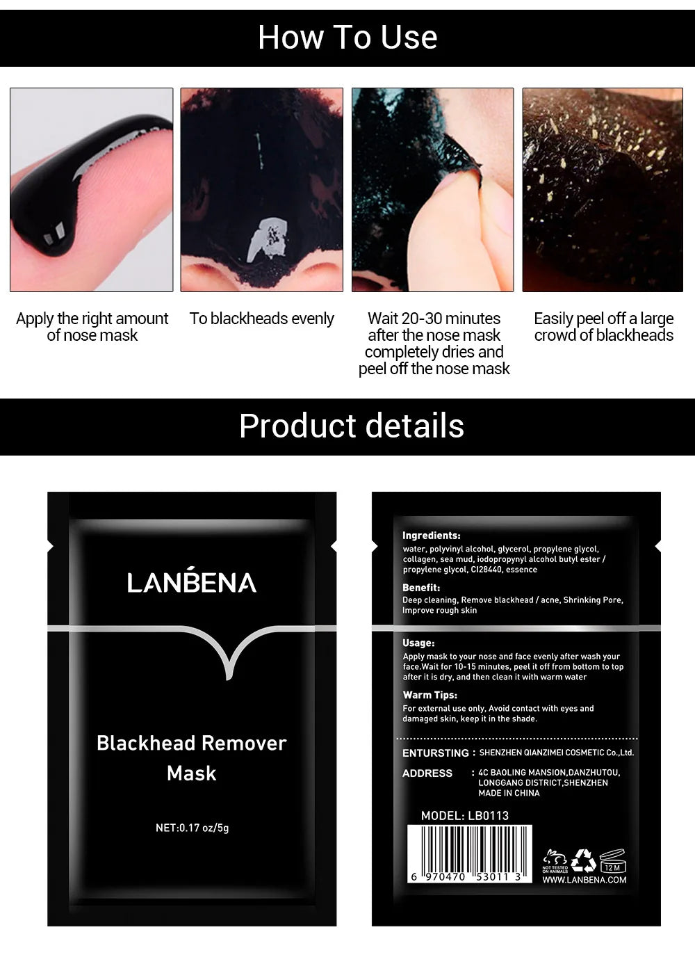 Lanbena Blackhead Remover Mask
