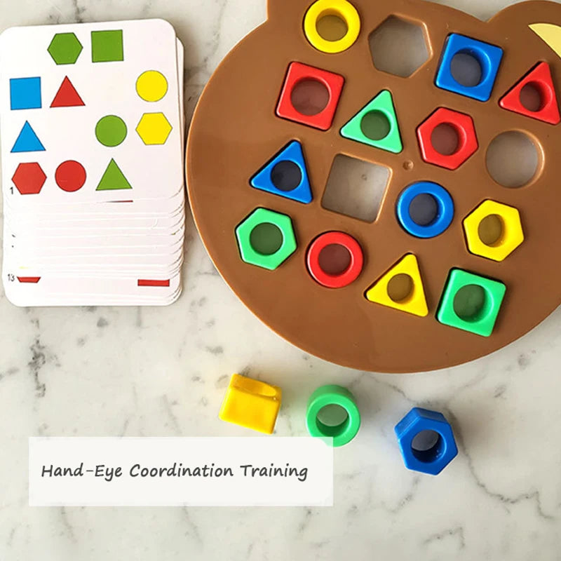 Children’s Early Learning Colour & Shape Matching Toy – Geometric Puzzle Board