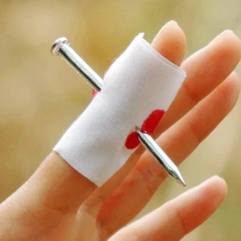 Fake Nail Through Finger – Prank Toy
