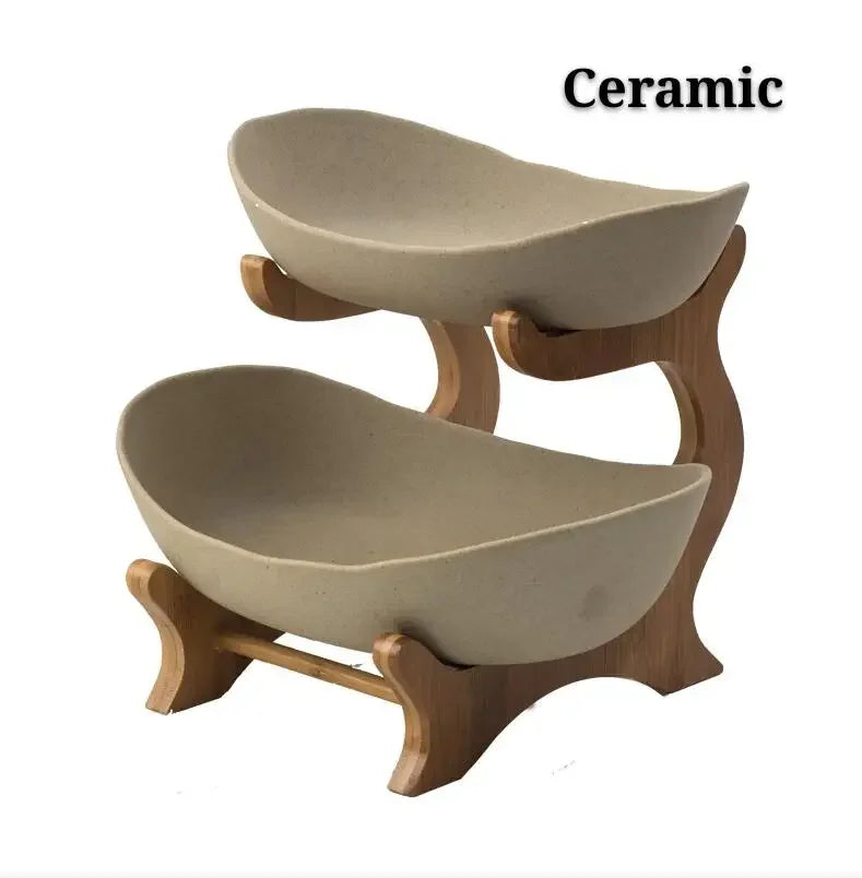 Ceramic Three-Layer Fruit & Snack Plate