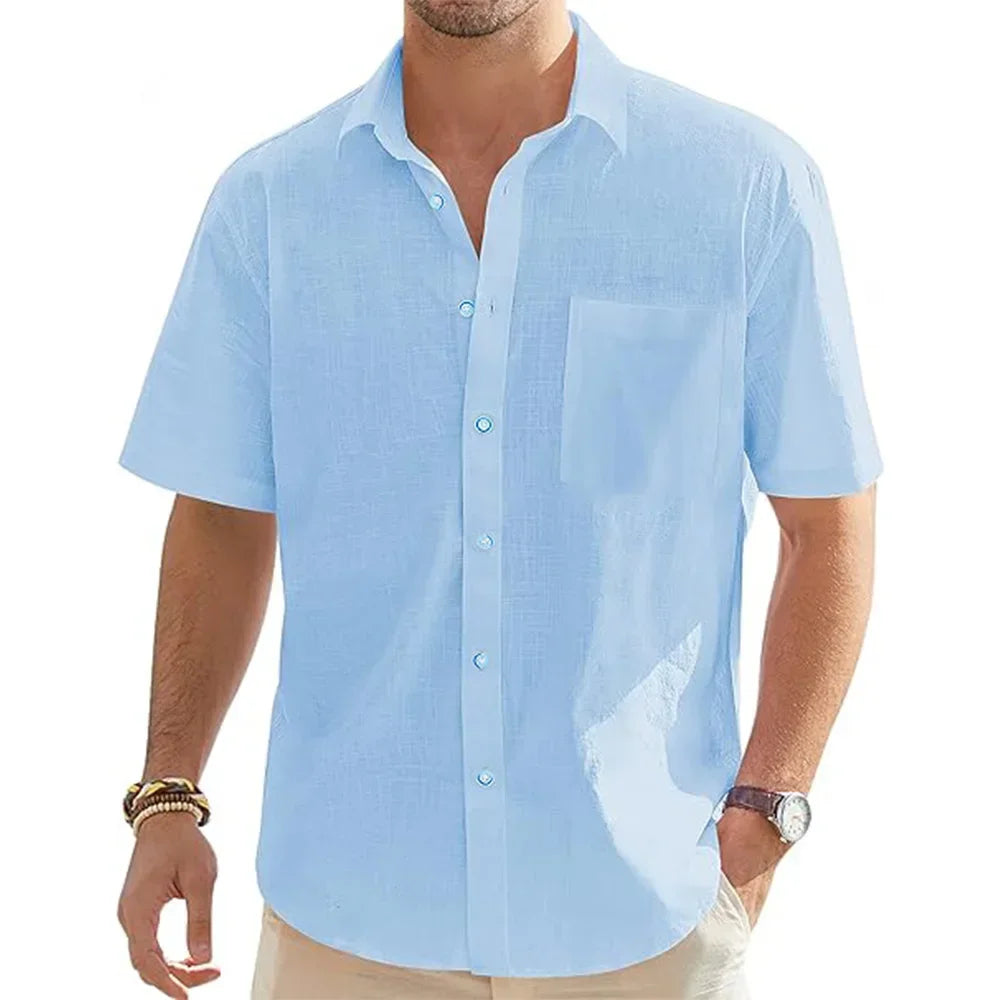 Cotton Linen Short Sleeve Shirt