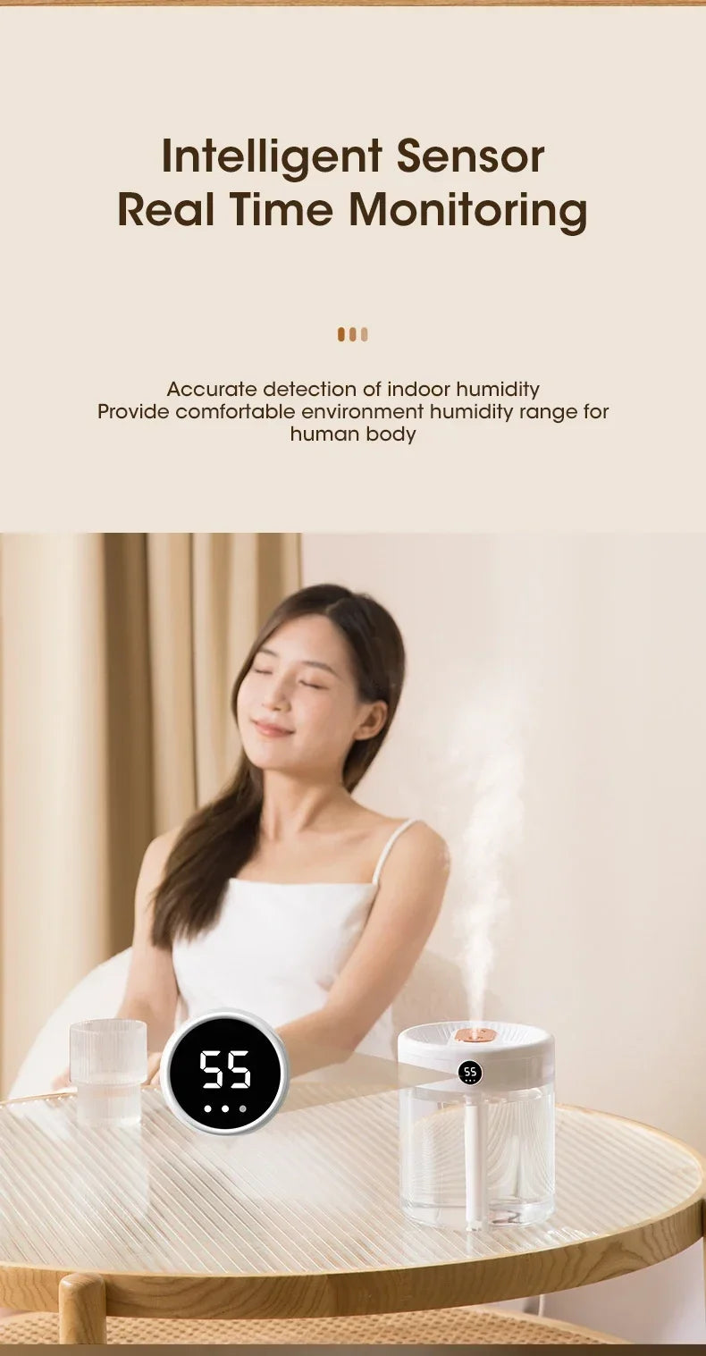 Dual Nozzle Humidifier with Night Light – 2L